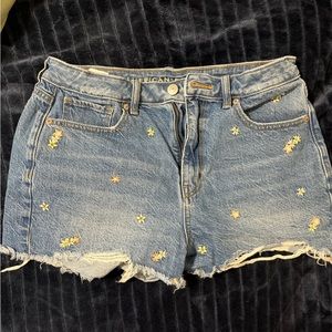 american eagle floral denim shorts